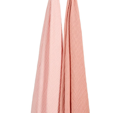 Swaddle 2 - pack pre - washed hydrofiel Uni - soft rose/rose - 120x120cm - Babywinkel - 4054703509625