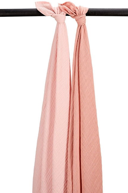 Swaddle 2 - pack pre - washed hydrofiel Uni - soft rose/rose - 120x120cm - Babywinkel - 4054703509625
