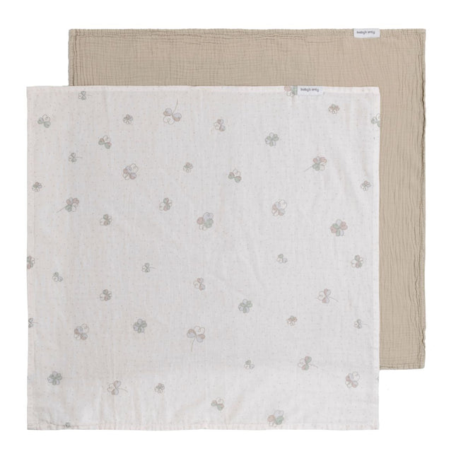 Swaddle Tender beige/clover - 115x115 - 2 - pack - Babywinkel - 8721052101706