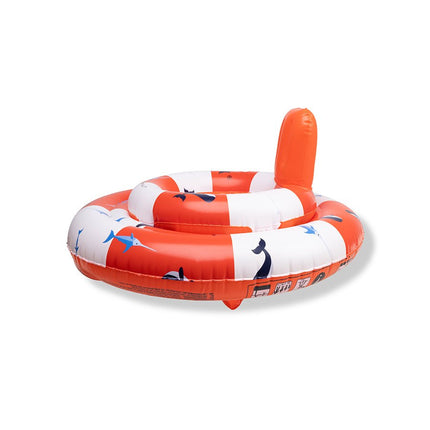 Swim Essentials Baby Float Wit/Rood Ocean Stripes 0-1 Jaar koop je bij Babywinkel