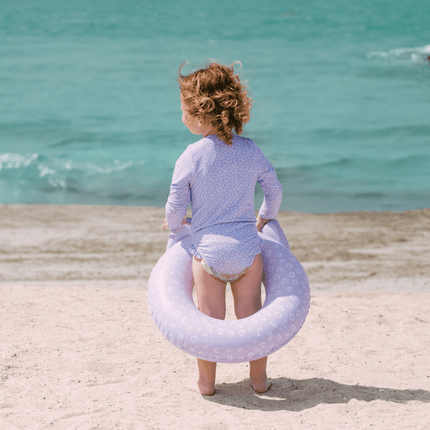 Swim Essentials Badpak Kind Lila Leopard Lange Mouwen Ruffles - Babywinkel - 7432234117156