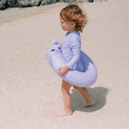 Swim Essentials Badpak Kind Lila Leopard Lange Mouwen Ruffles - Babywinkel - 7432234117156