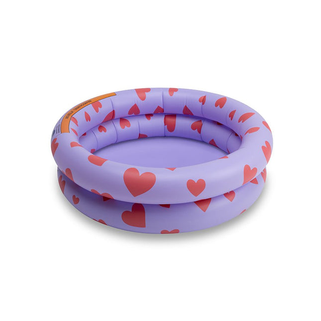 Swim Essentials Schattige Paarse Hartjes Babyzwembad – Veilig en Speels voor Kleintje koop je bij Babywinkel