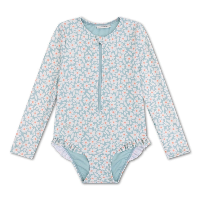 Swim Essentials Uv Zwempak Florish Green Rashguard Ruffle - Babywinkel - 8721197411760