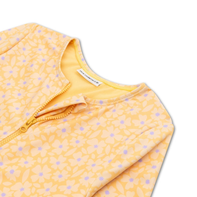 Swim Essentials Uv Zwempak Florish Yellow Rashguard - Babywinkel - 8721197411975