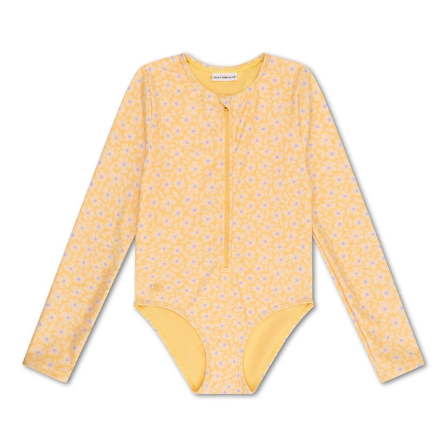 Swim Essentials Uv Zwempak Florish Yellow Rashguard - Babywinkel - 8721197411975