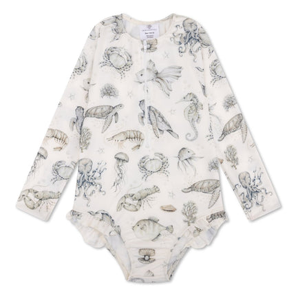 Swim Essentials Uv Zwempak Sea Life Rashguard Ruffle - Babywinkel - 8721197410923