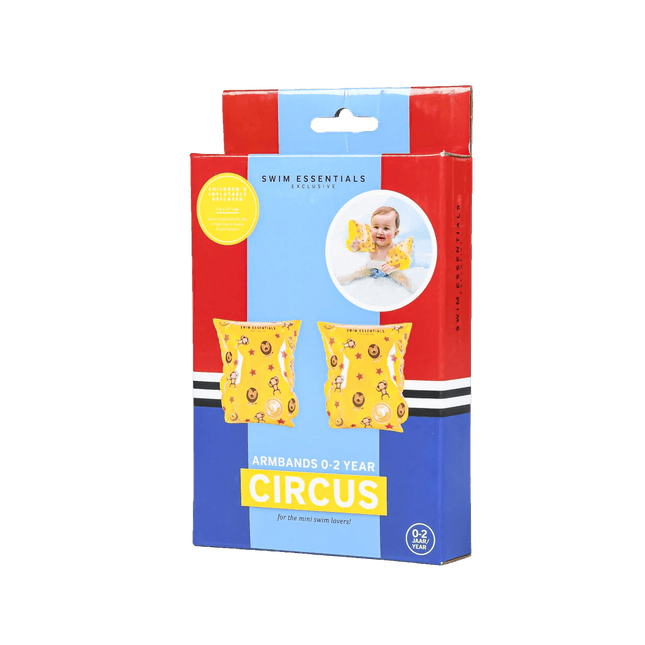 Swim Essentials Zwembandjes Circusprint 0 - 2 Jaar Geel koop je bij Babywinkel