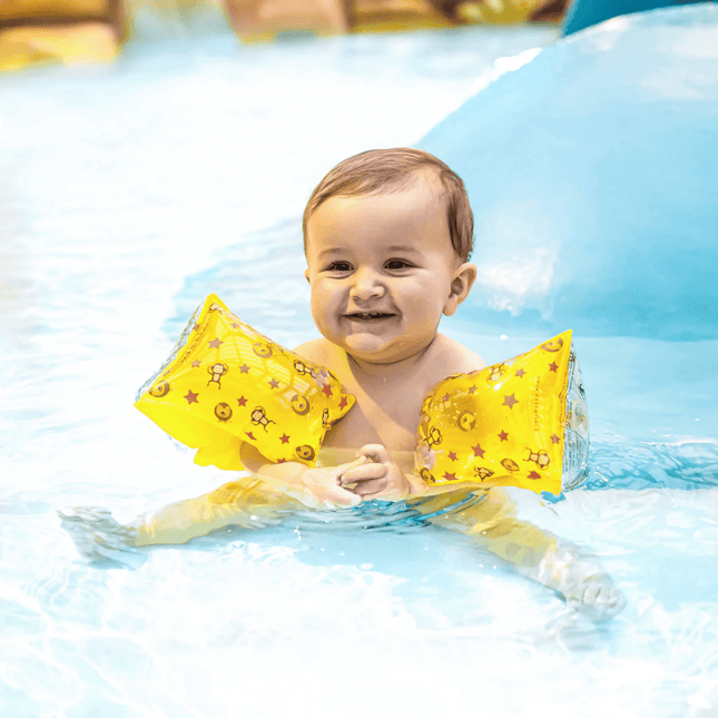 Swim Essentials Zwembandjes Circusprint 0 - 2 Jaar Geel koop je bij Babywinkel