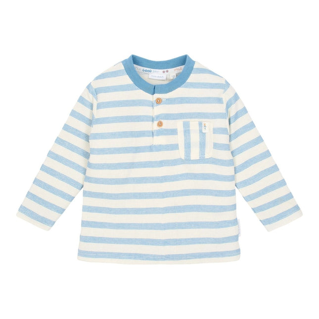 T-shirt lange mouw Steel Blue stripe koop je bij Babywinkel