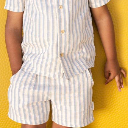 Blouse korte mouw Multi Stripe