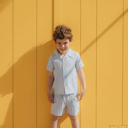 Blouse korte mouw Multi Stripe