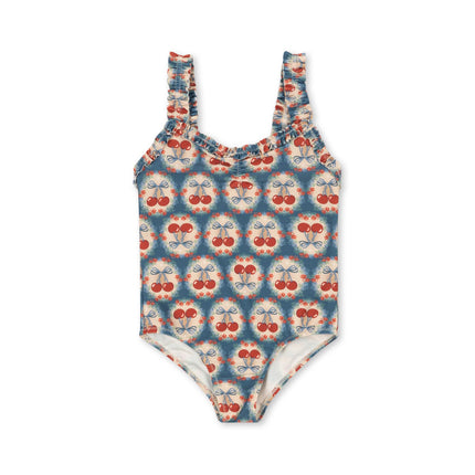 <tc>Konges Slojd</tc> Strój kąpielowy dziecięcy Maya Grs Cherry Bow Blue
