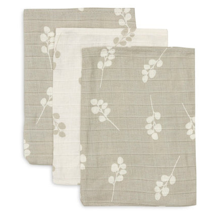 Washandje Hydrofiel Twig - Olive Green - 3 Stuks - Babywinkel - 8717329376922