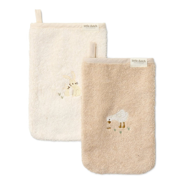 Washandjes set geborduurd - Baby Bunny - Babywinkel - 8721122585191