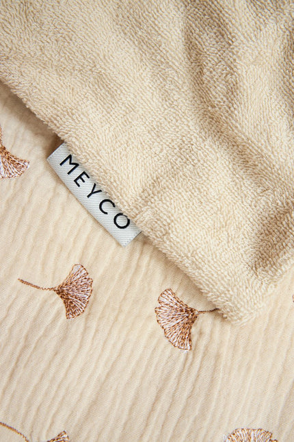 Wiegdeken pre - washed hydrofiel Ginkgo - soft sand - 75x100cm - 1.5 TOG - Babywinkel - 4054703625219