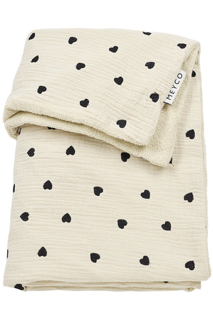 Wiegdeken pre - washed hydrofiel Sweet Heart - soft sand - 75x100cm - 1.5 TOG - Babywinkel - 4054703629217