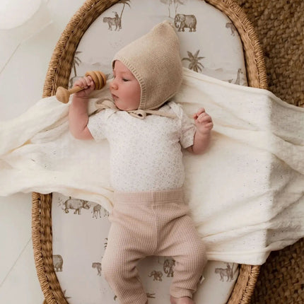 Yumi Baby Hoeslaken Wieg Vintage Jungle Taupe - Yumi Baby - Babywinkel - 8720986050180