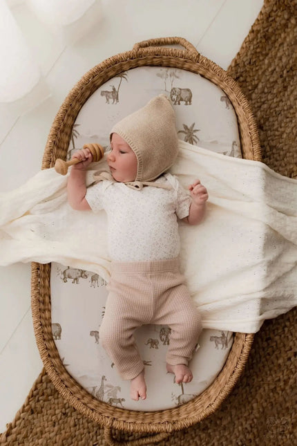 Yumi Baby Hoeslaken Wieg Vintage Jungle Taupe - Yumi Baby - Babywinkel - 8720986050180