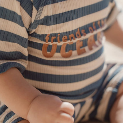 Zwempak korte mouwen Ocean Blue Stripes koop je bij Babywinkel